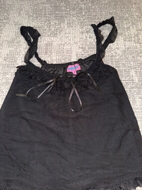Black Lace-Trim EDIKTED with Ribbon Detail NWT